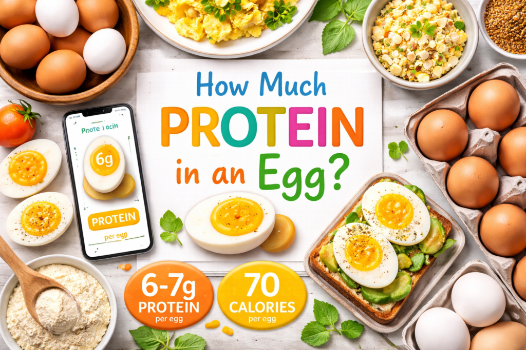 پروٹین کی مقدار ایک انڈے میں
