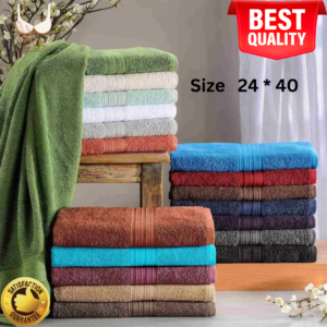 Extra Soft Premium Egyptian Cotton Bath Towel 24x40 - Highly Absorbent, Multicolor, Fine Fiber