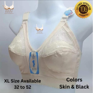 Capri Full Coverage Cotton Bra with XL and upsize – Wide Straps, Soft & Breathable, Best for Heavy & Saggy Breasts, Non-Padded with Net Patch