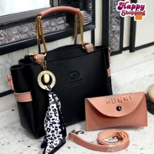 Navy Blue Handbag Set with Mustard Yellow Wallet
