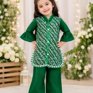 14 August 2 Pcs Girl's Fancy Embroidered Shirt And Trouser Set