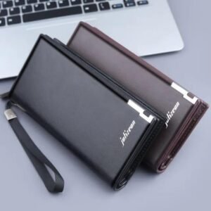 Men's Leather Wallet Black Brown Zippered