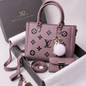 Women's Leather Plain Hand Bag Set