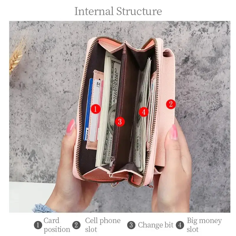 Women Phone Crossbody Bag Pu Leather Mini Shoulder Messenger Bag Travel Portable Coin Purse Card Pouch Bags for Girls Wallets - Image 6