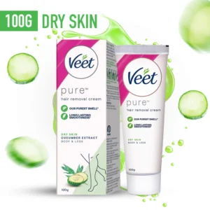 Veet Pure Hair Removal Cream 100g - For Dry & Sensitive Skin (Body & Legs)