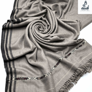 Winter Gents Wooly Design Shawl 2024 – Pure Wool Jacquard Shawl with 2-Sided Borders, Jamboo Size, Best A+ Quality