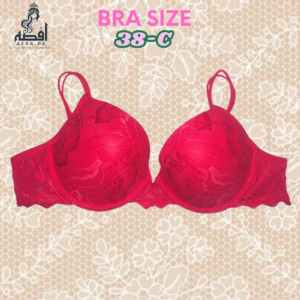 Bra Size 38-C | Red Elegance| | Ring and Padded for Shape | Imported and stringed stuff Laced with Net – Ultra Comfort and Support