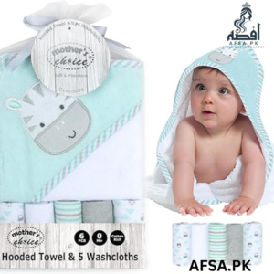 Mother’s Choice 100% Cotton Hooded Baby Towel – Soft, Absorbent, Wearable Towel for Boys & Girls (75x75cm), Perfect for Ages 0-4 Years, Ideal Baby Gift