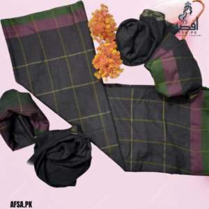 Black Self-Printed Khaddi Chaddar Dupatta – Soft and High Quality, All-Weather Fabric for Dupatta, Staller, and Hijab Use