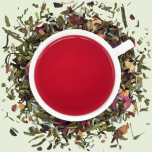 Pink Bliss Tea – Organic Green Tea with Lavender, Hibiscus & Rose Buds | Antioxidant-Rich, Calming & Refreshing Herbal Fusion