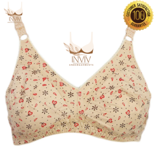Soft Cotton Printed Bra - Non Padded, Non Wired, Adjustable Straps, 100% Cotton, Soft cotton feel with extra grip and fitted cup size.