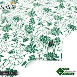 Premium Lawn Suit Green Floral 14th August Celebration