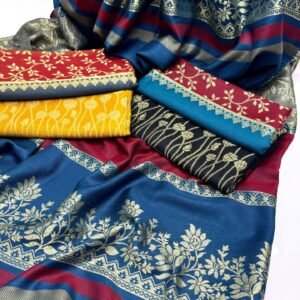 Elegant Pashmina Jacquard Banarsi Shawl – Premium Quality, 2.5 Yards (88"x44")