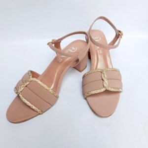 Peach Patent Leather Rhinestone Heels Size 10