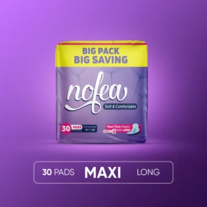 Nofea Maxi Thick Long Pads - 30 Pack | Ultra Protection & Comfort for Heavy Flow