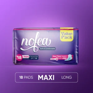 Nofea Maxi Thick Long Pads - 18 Pack | Ultra Protection & Comfort for Heavy Flow