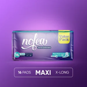 Nofea Maxi Thick Extra Long Pads - 16 Pack | Ultra Protection & Comfort for Heavy Flow