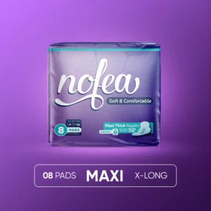 Nofea Maxi Thick Extra Long Pads - 08 Pack | Ultra Protection & Comfort for Heavy Flow