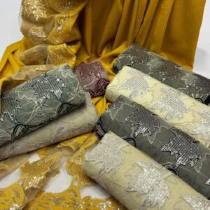 Elegant Pashmina Shawl with Cutwork & Sequin Embroidery –