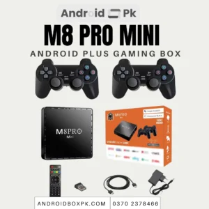 M8 Pro Mini Android Plus Game TV Box 64GB | 10,000+ Games | 4K Gaming Console in Pakistan
