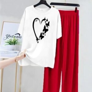 Cotton Printed Night Suit Red Medium to XL