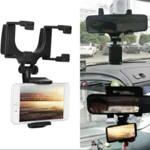 Car Phone Holder 360° Rotation Black ABS