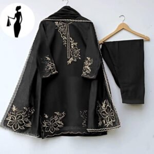 Black Zarri Embroidered 3PC Suit with Dupatta