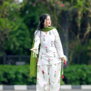 3 Pcs Women's Stitched Swiss Voile Printed Suit