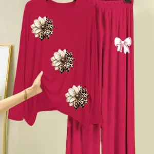 2 Pcs Women's Stitched Cotton Jersey Printed Night Suit