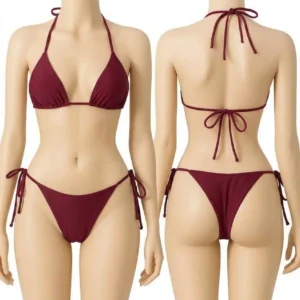 Silk Plain Comfortable And Lightweight Bikini Set / Swim Wear Bikini