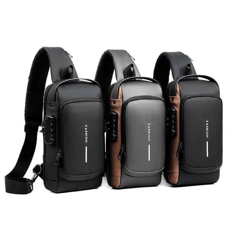 Anti-Theft Crossbody Sling Bag with USB Charging Port – Waterproof Chest Bag for Men - Image 2