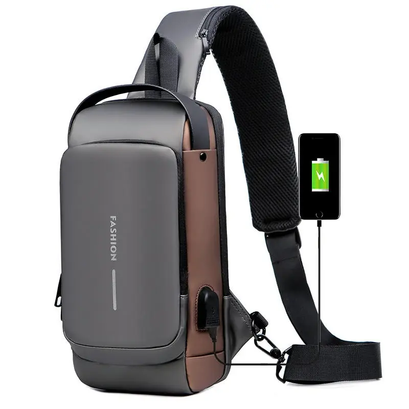 Anti-Theft Crossbody Sling Bag with USB Charging Port – Waterproof Chest Bag for Men - Image 3