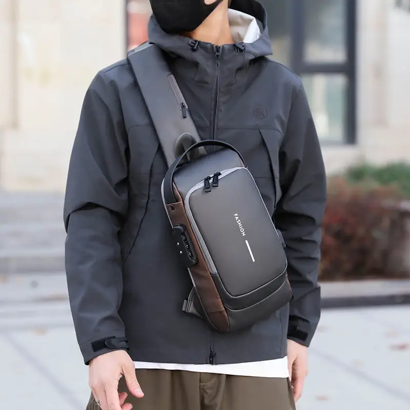 Anti-Theft Crossbody Sling Bag with USB Charging Port – Waterproof Chest Bag for Men - Image 5