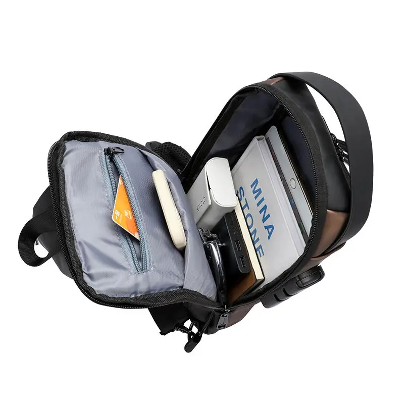 Anti-Theft Crossbody Sling Bag with USB Charging Port – Waterproof Chest Bag for Men - Image 6