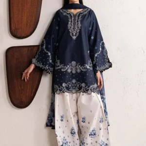 3 Pcs Women's Stitched Cotton Embroidered Suit